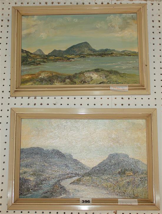 EJ Bryce, pair oils of landscapes , Donegal